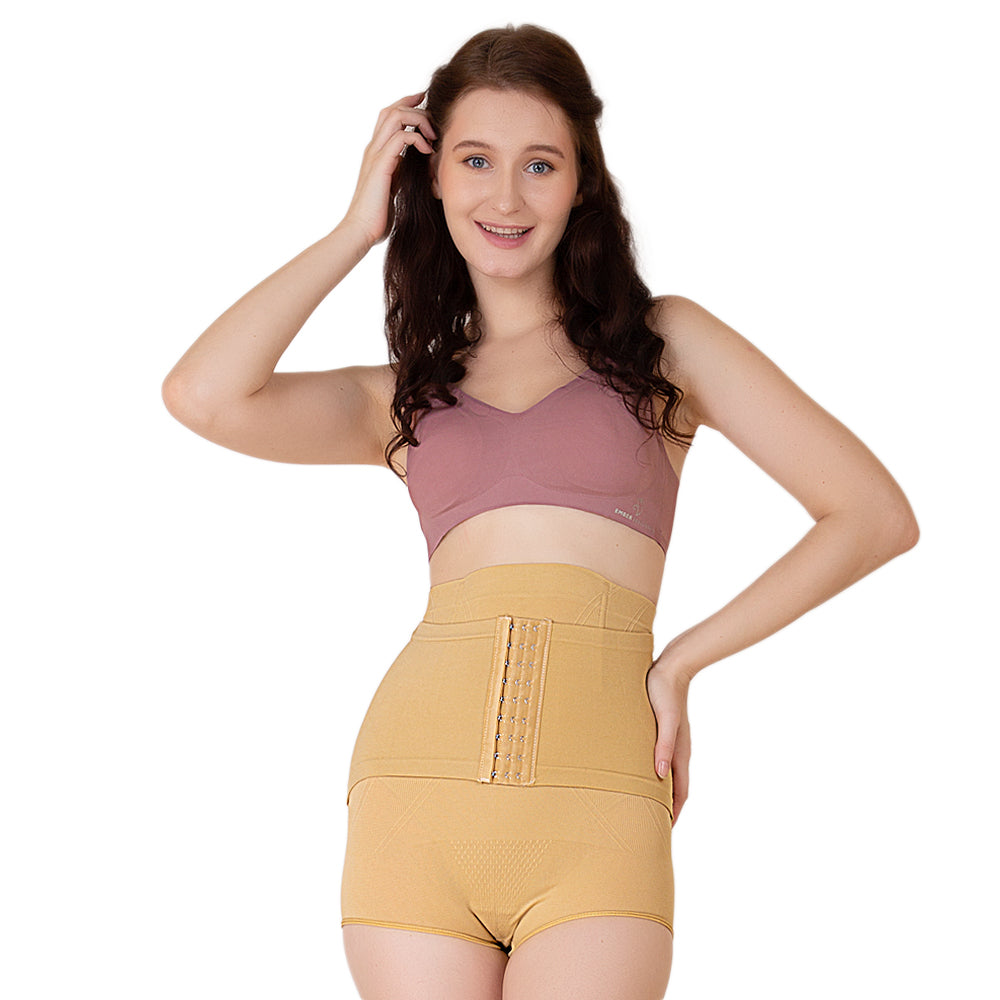 Luella™ Seamless Front Hook Corset: High-Waisted Mid-Thigh Shaping Shorts for the Perfect Silhouette.