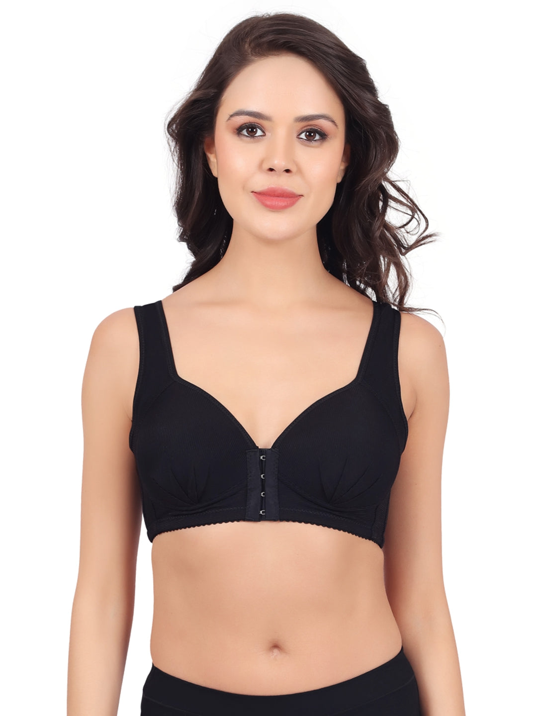 Luella® Non-Padded Non-Wired Full Coverage Front Open Everyday Bra with Sweet Heart Necline