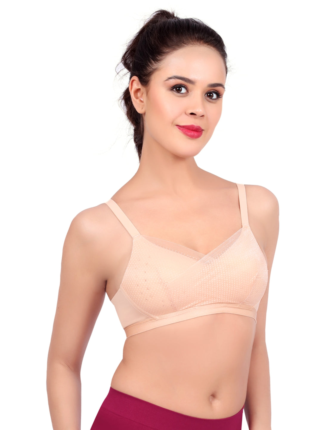 Luella® Padded Non-Wired Mesh Bra - Lace