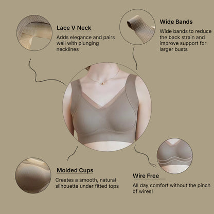 Luella Signature Lace™: The Wire-Free "Second Skin" Bra (Seamless Nylon) aka NINJA Bra
