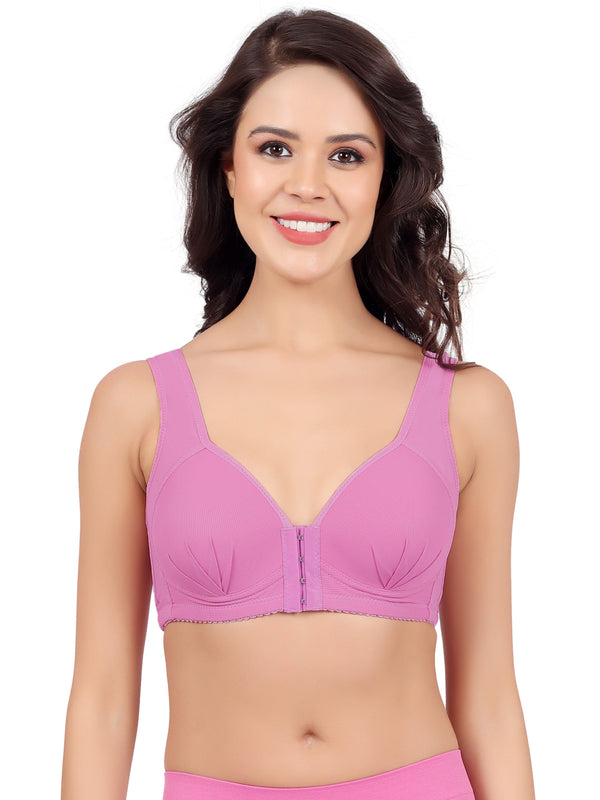 Luella® Non-Padded Non-Wired Full Coverage Front Open Everyday Bra with Sweet Heart Necline