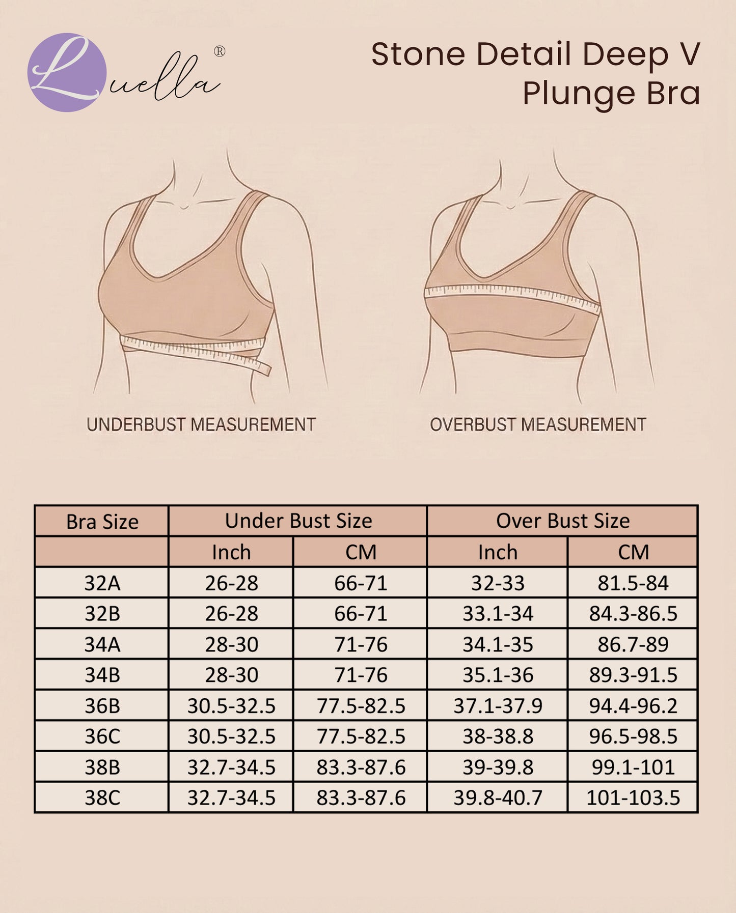 Sweet Heart Bra aka The Luella Stone-Detail Deep-V Plunge Bra