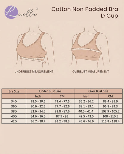 The Luella Double-Layered Cotton Comfort Bra - D Cup