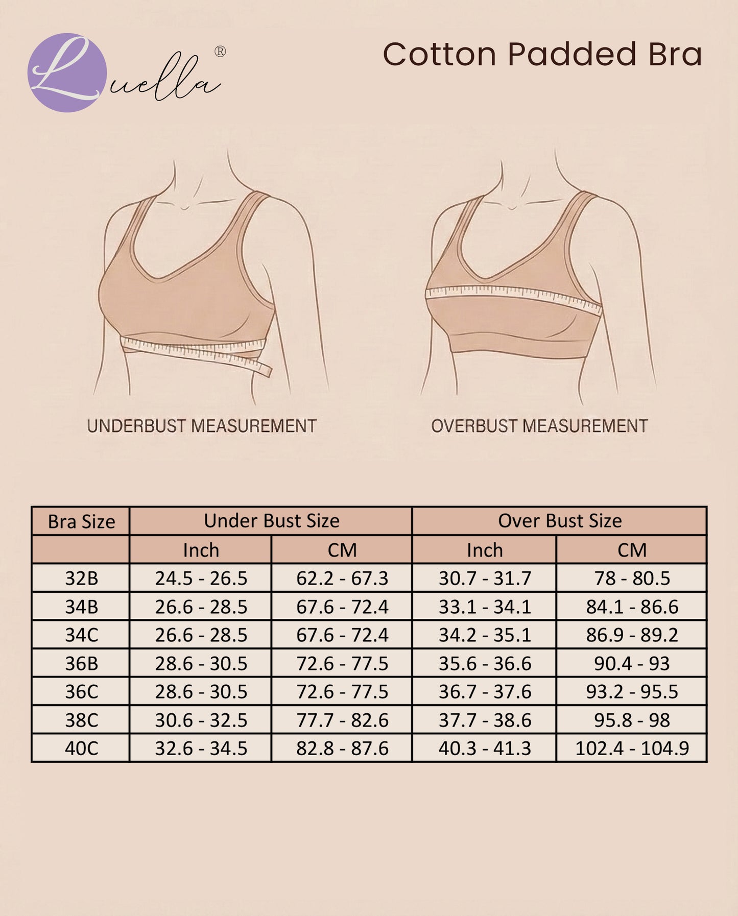 The Luella Cotton-Blend Seamless Padded Everyday Bra