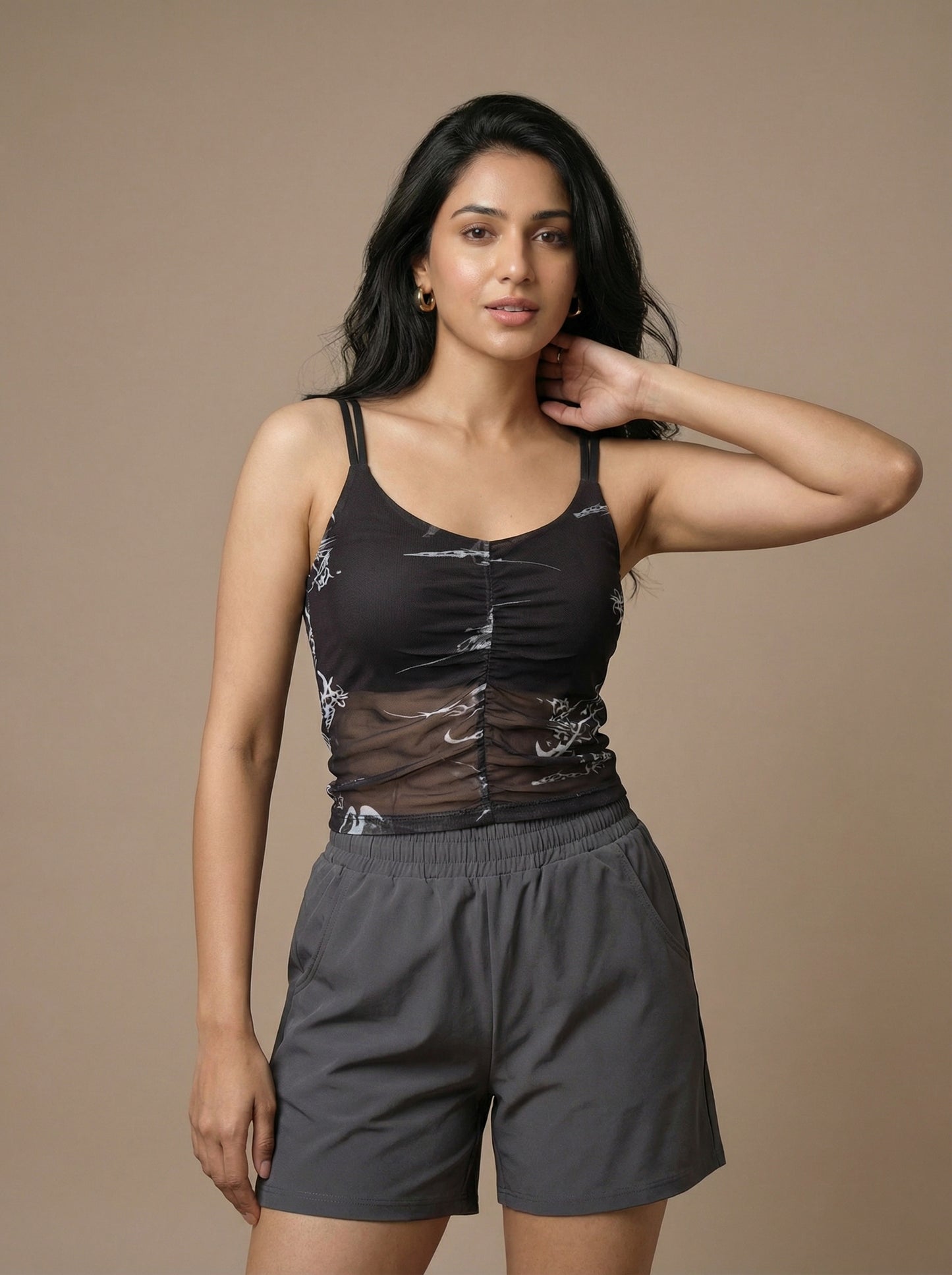 The Luella Sheer Mesh Built-In Bra Top