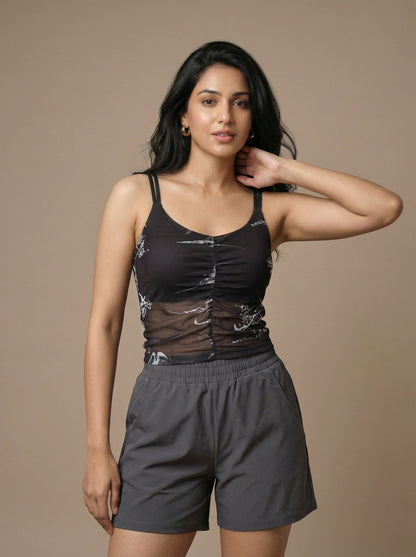 The Luella Sheer Mesh Built-In Bra Top