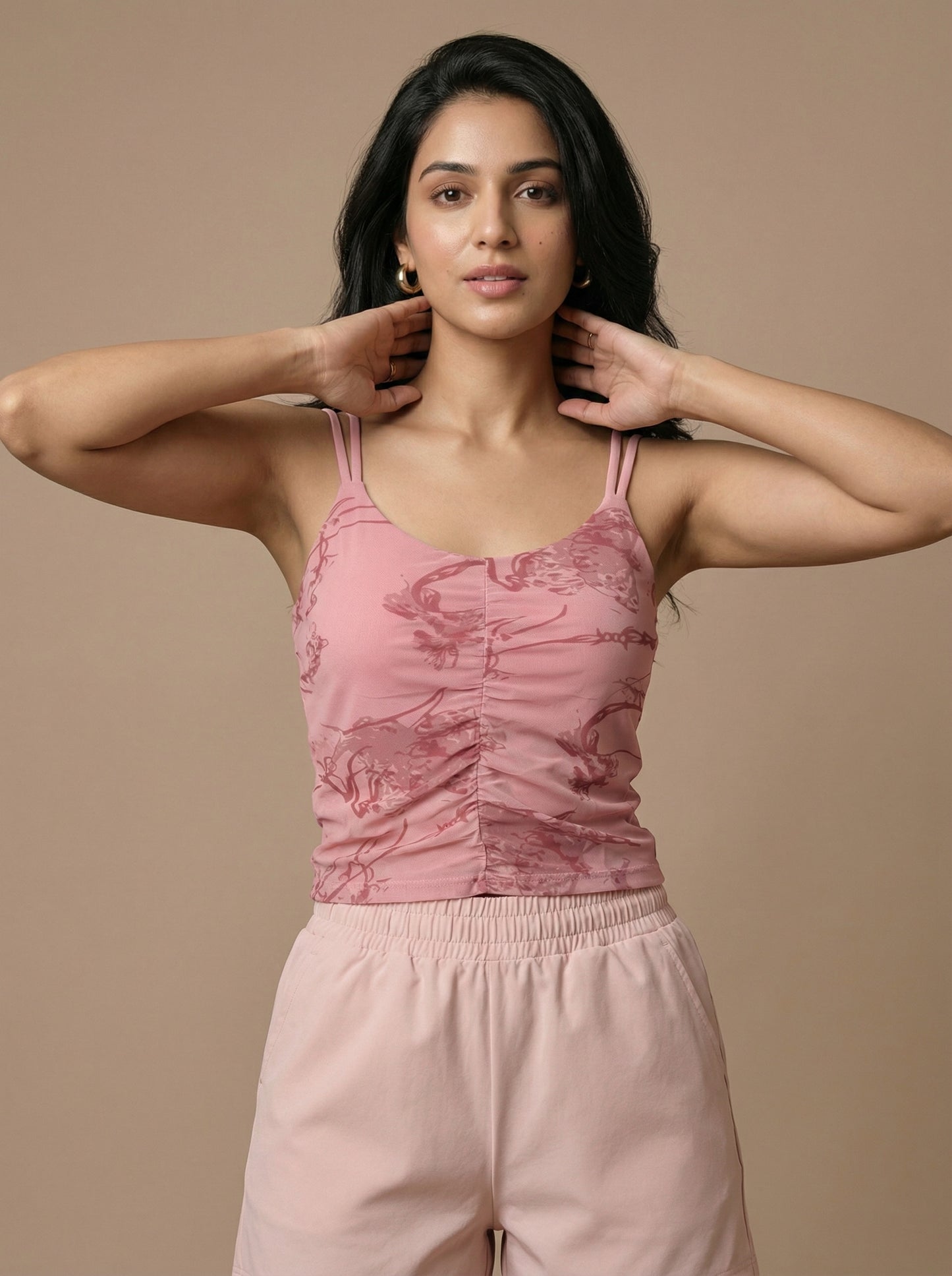 The Luella Sheer Mesh Built-In Bra Top