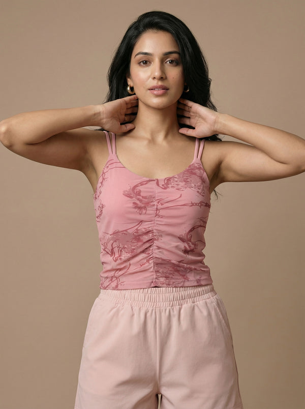 The Luella Sheer Mesh Built-In Bra Top