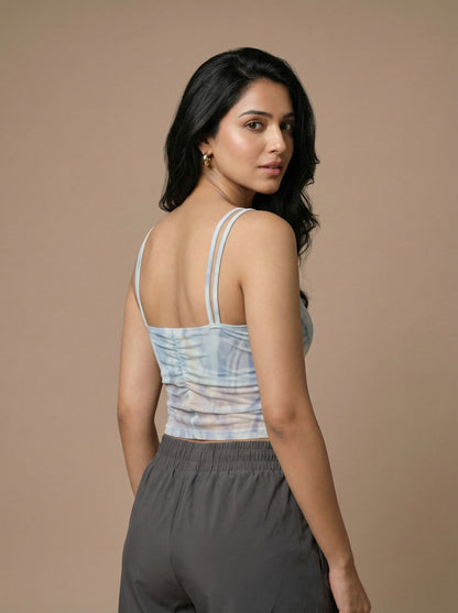 The Luella Sheer Mesh Built-In Bra Top