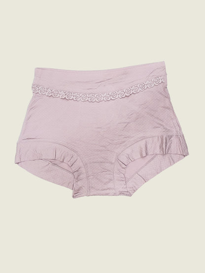 Luella™ Women's Elegant Lace Waistband Hipster Panty – Full Coverage Cotton-Spandex Comfort.