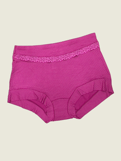 Luella™ Women's Elegant Lace Waistband Hipster Panty – Full Coverage Cotton-Spandex Comfort.