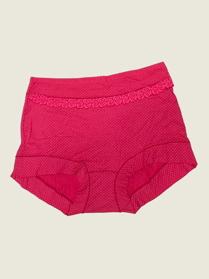 Luella™ Women's Elegant Lace Waistband Hipster Panty – Full Coverage Cotton-Spandex Comfort.