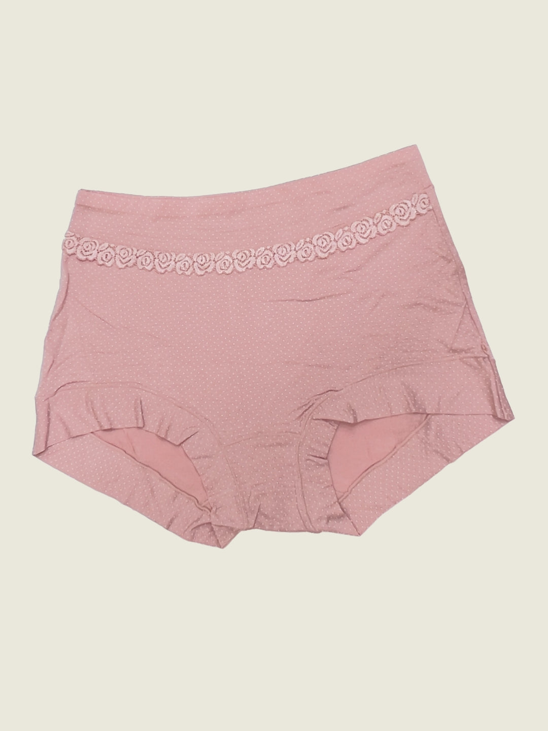 Luella™ Women's Elegant Lace Waistband Hipster Panty – Full Coverage Cotton-Spandex Comfort.